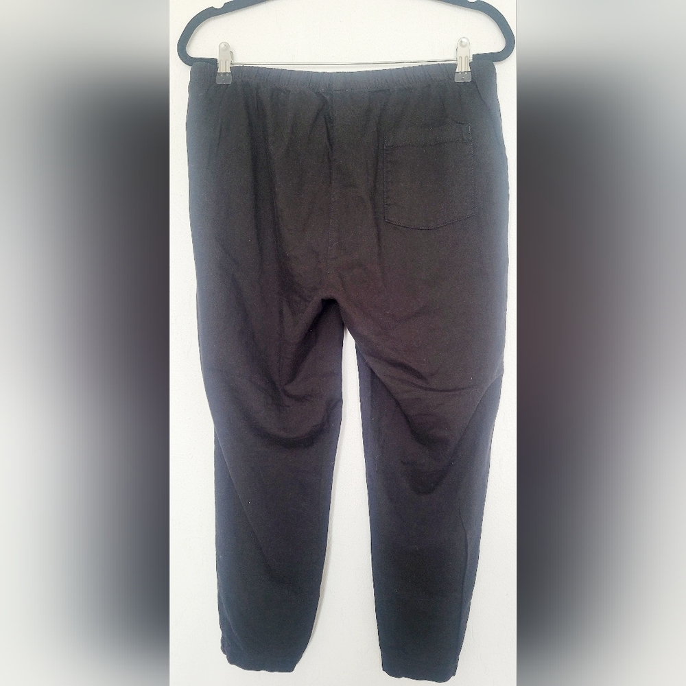 Eileen Fisher Womens 100%Organic Cotton Pants Drawstring Hook&Zip Black Medium - Picture 7 of 14